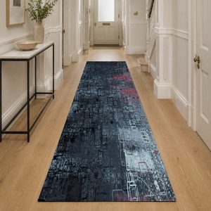 Tapis de salon en chenille antidérapant, motif bleu marine imprimé numériquement, lavable en machine, vente en gros RUGS DEPOT LXDP-0856 - Product Image 5