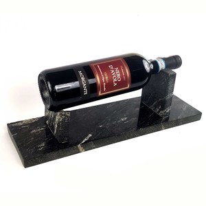 Support de bouteille de vin portable en marbre, soufflé à la main, durable, lavable au lave-vaisselle, décoration de luxe par Craft Exim - Product Image 2