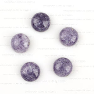 Haute qualité 10mm dos plat calibré Cabochon naturel violet lépidolite pierres précieuses en vrac Quartz fabrication de bijoux approvisionnement en gros - Product Image 3