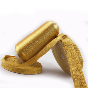 Tissu à paillettes écologique, ruban de tresse doré, garniture en dentelle, fil métallique, argent, or, design personnalisé, taille - Product Image 6