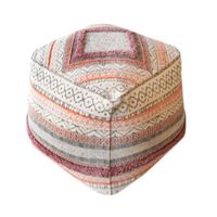 Pouf Ottoman au design texturé, en tissu de coton moderne, antistatique, couleur personnalisable, confortable, tabouret de salon, ottoman de bar