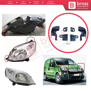 Ensemble de supports de réparation de phares BHL61+BHL62, côté gauche et droit, pour Fiorino MK3 225 Citroën Nemo Peugeot Bipper - Product Image 6