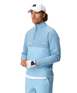 Sudadera con Capucha de Manga Larga para Hombre, con Cierre de Cremallera de 1/4, Color Liso, con Logotipo Personalizado de Calidad Premium, para Golf y Deportes - Product Image 2