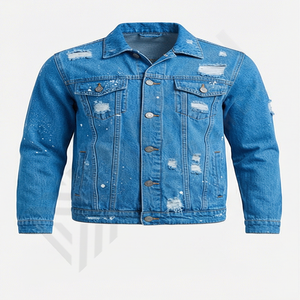 Custom Unisex Denim Jacket Coat <b>Jean</b> <b>Work</b> Jacket Distressed Acid Wash Denim Jacket for <b>Men</b> Fashion Durable Streetwear - Product Image 1