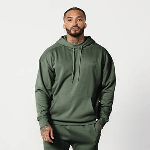 Wholesale Custom Logo Green <b>Oversized</b> Pullover 2 pieces Hoodie & <b>Jogger</b> Heavyweigth Cotton Men Sweatsuite Tracksuit Set For Men - Product Image 3