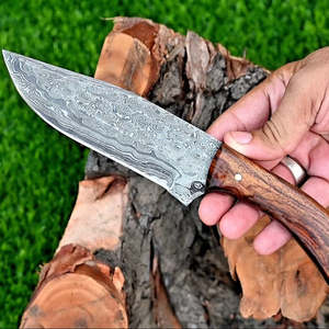 Cuchillo de caza Skinner con hoja de acero de Damasco hecho a medida, cuchillo de Camping de hoja fija compatible con OEM, grado Industrial - Product Image 1