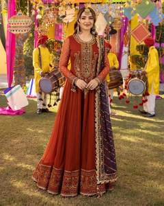 Indian Pakistani Latest Embroidered Chiffon Salwar Kameez With Heavy Stonework Luxury <b>Wedding</b> Collection Hot Selling <b>Dress</b> 0415 - Product Image 2