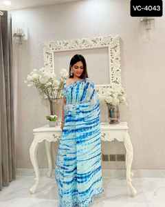 Vêtements indiens et pakistanais, saris, vêtements traditionnels indiens, sari avec travail de tissage lourd et blouse - Product Image 4