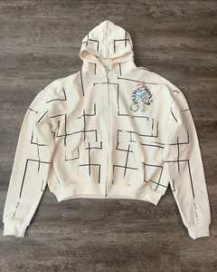 Venta caliente Impresión en relieve Hombro caído Cremallera de gran tamaño Invierno High Street Style Sólido Forrado Peso pesado Algodón Lavado Hombres - Product Image 5