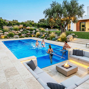 สระว่ายน้ำไฟเบอร์กลาสทรงสี่เหลี่ยม หนา 8 มม. ทนทานต่อรังสียูวี เป็นมิตรกับสิ่งแวดล้อม ติดตั้งง่าย เหมาะสำหรับครอบครัว ใช้กลางแจ้ง - Product Image 2