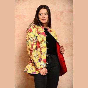 Women's Cotton Quilted <b>Jacket</b> Floral Print Hooded Outerwear for Spring Autumn Seasons XL Size <b>Blazer</b> Style Soft <b>Leather</b> Shell - Product Image 4