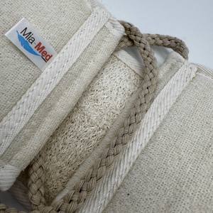 MIA MED Brosse à récurer pour le corps de style simple Outil de bain exfoliant avec luffa séché et éponge Forme longue pour les soins de la peau Emballé en vrac - Product Image 2