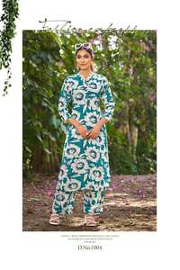 ชุดเซ็ตผ้าเรยอนพิมพ์ลายคุณภาพพรีเมียมสำหรับผู้หญิง ดีไซน์เนอร์แบรนด์ Maruti Fashion Kurta/Kurti ความยาวระดับเข่า เหมาะกับทุกฤดูกาล ราคาสุดคุ้ม - Product Image 3