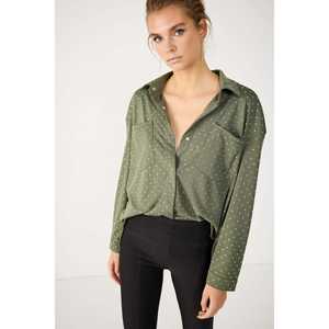 Blusa Casual Brillante con Logotipo Frontal, Material Viscosa/Poliéster - Product Image 4