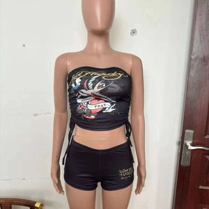 Conjuntos cortos de algodón de verano para mujer, ropa deportiva personalizada, pantalones cortos de motorista de 2 piezas y conjuntos de camisetas, conjuntos cortos de gimnasio para mujer - Product Image 1