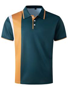 เสื้อยืดโปโลสำหรับผู้ชายเสื้อกอล์ฟแขนสั้นพิมพ์ลายโลโก้แบบลำลอง - Product Image 1