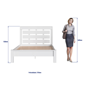 Juego de Cama Decibel Estilo Moderno, Diseño de Panel Blanco, Tamaño Queen para 2 Personas, Muebles Duraderos para Dormitorio Hechos de Tablero de Partículas - Product Image 5