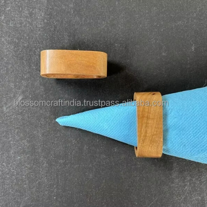 Anneau de serviette en bois de qualité supérieure, best-seller, fait à la main, décoration rustique pour table à manger, pour la maison et la cuisine - Product Image 2