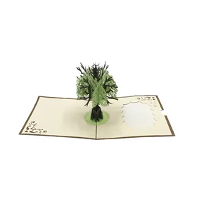 اوريغامي-بطاقات معايدة بتصميم جرافيك ايطالي, هدية بتصميم ثلاثي الأبعاد منبثقة لشجرة الحياة