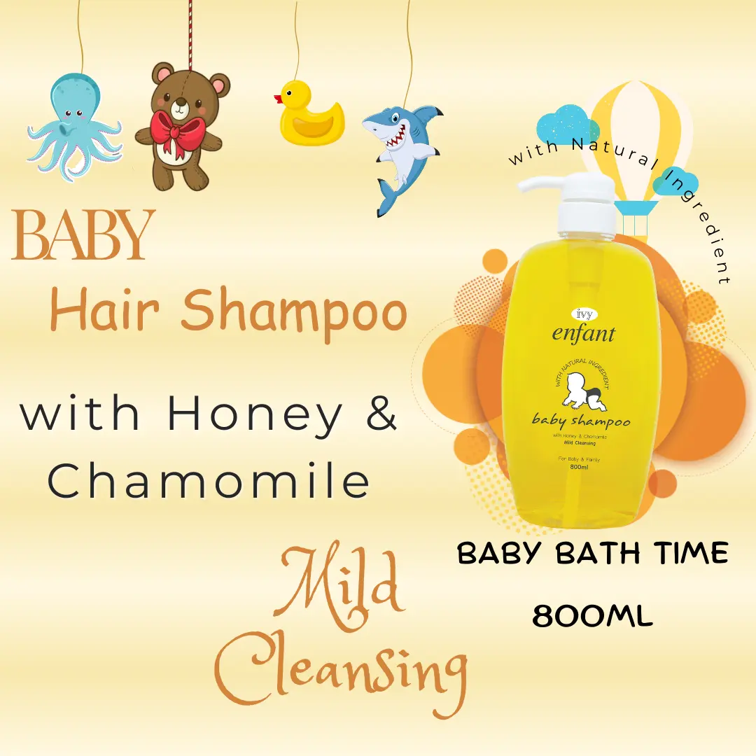 High quality Ivy Enfant Baby's Bath Malaysia natural ingredient moisture Honey & Chamomile Hair Shampoo 200ml