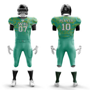 Camisetas de fútbol americano de poliéster 100% de alta calidad, conjunto de pantalones cortos, entrega gratuita, frente de malla transpirable, logotipo personalizado de talla grande - Product Image 3