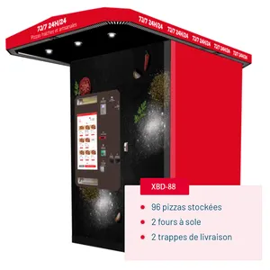 Full Automation Hot Food And Pizza Vending Machine Customized Happy Cone And Umbrella Pizza Vending Making Machine Food