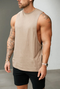 เสื้อกล้ามสำหรับผู้ชายใส่ออกกำลังกายในยิมเสื้อฝึกออกกำลังทำจากผ้าฝ้าย100% ขนาดใหญ่พิเศษโลโก้ออกแบบได้ตามต้องการ - Product Image 2