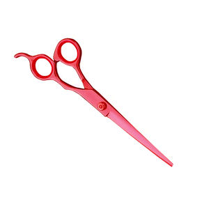 Tijeras para el cuidado del cabello recubiertas de Color rojo de 7 "con tornillo ajustable y silenciador, tijera profesional para el cuidado de mascotas - Product Image 5