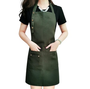 ผ้ากันเปื้อนบาร์บีคิวผ้าแคนวาสแบบหนา พร้อมช่องใส่เครื่องมือหลายช่อง สายรัดปรับได้ เหมาะสำหรับการย่างกลางแจ้ง - Product Image 5