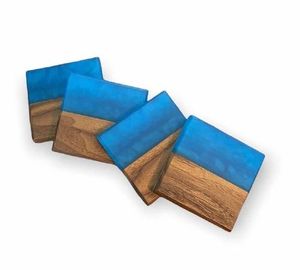 Sous-verres en bois écologiques avec incrustation de résine 3D, décoration d'intérieur naturelle en provenance d'Inde, livraison gratuite pour une utilisation sur table, vente en gros - Product Image 2