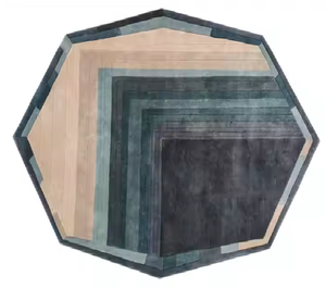 Tapis circulaire moderne en peluche à poils moyens antidérapant lavable en coton tissé de haute qualité pour une utilisation en intérieur - Product Image 1