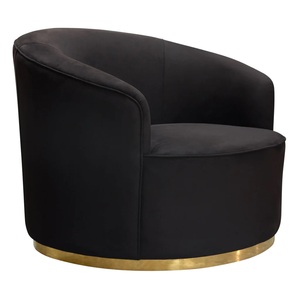 Sillón de Diseño Único, Moderno, Azul Suave, Tapizado en Tela y Cuero, Asiento Cómodo, Sillón de Lujo para Sala de Estar, Hotel, Restaurante, Cafetería - Product Image 4