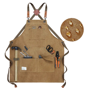 Delantal de cocina de lona de Bolsillo grande para adultos correas de cintura ajustables Chef ropa de trabajo multicolor disponible - Product Image 1