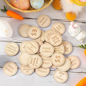 Pafu 27ชิ้นเหรียญล่าสมบัติแลกได้เหรียญเหรียญเหรียญโทเค็นแบบ DIY เปล่าโทเค็นรางวัลเด็กๆของขวัญแปลกใหม่สำหรับเด็กที่มีไข่10ชิ้น - Product Image 4