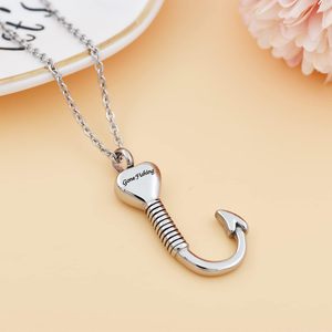 Heart Hook Keepsake Jewelry Stainless Steel Hook Cremation Urn <b>Necklace</b> Pendant <b>Ashes</b> Urn Memorial Unisex Custom Size - Product Image 4