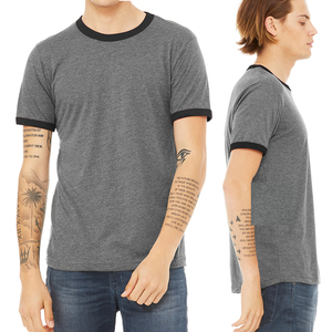T-shirt en toile Bella à col rond pour homme-T-shirt classique haut de gamme pré-rétréci et ajusté - Product Image 2