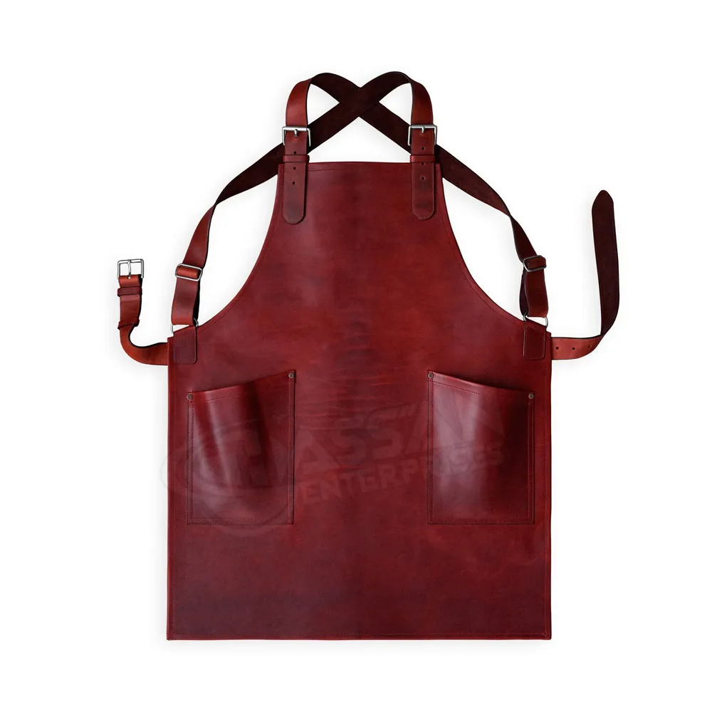 Whole sale Factory Price Leather Aprons Fashion Leather Shoulder Straps Aprons with custom design.