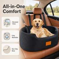 Lit de voiture lavable pour chien, surélevé, antidérapant, en tissu Oxford et peluche, avec éponge haute densité pour une vue surélevée