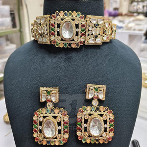 Conjunto de Joyas de Novia para Mujer, Conjunto de Collar y Aretes, Conjunto de Joyas de Cobre de Alta Calidad con Circonita Cúbica - Product Image 1