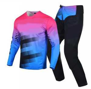 Haut à col rond en polyester respirant et évacuant l'humidité avec motif géométrique pour le cyclisme et le VTT - Product Image 2