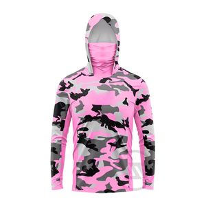 Sublimación de pescado de alta calidad de secado rápido Upf 50 manga larga mujeres hombres camisas de secado rápido camisa de pesca con capucha - Product Image 3