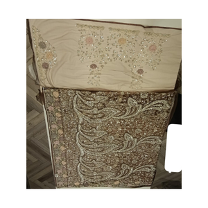 Magnifique saree georgette brodé avec tissu doux et fluide pour les fêtes de mariage, les festivals et les soirées. - Product Image 1