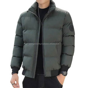 เสื้อแจ็คเก็ตพัฟเฟอร์บุผ้าฝ้ายทรงเข้ารูปสไตล์เกาหลีสำหรับผู้ชาย สีพื้น คอตั้ง สำหรับฤดูหนาว ให้ความอบอุ่น - Product Image 6