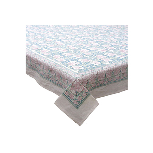 Trending <b>Blue</b> Jacquard Style Hand Block Printed Embroidered Pure Cotton <b>Table</b> <b>Cloth</b> New Release with Timeless Craftsmanship Sale - Product Image 1