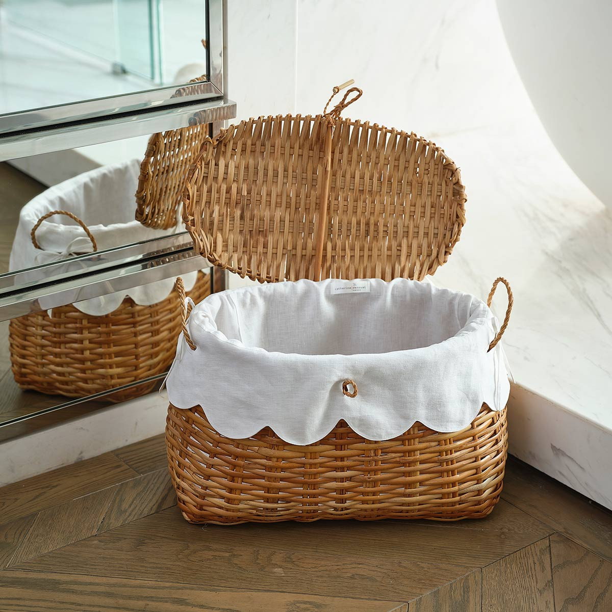 Panier Rangement Rotin LEKEFETO 27,5x11x4cm - Déco Salle De Bain - 13