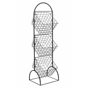 Panier de rangement en fil de fer à 3 niveaux en gros, support à fruits et légumes en métal de forme personnalisée avec finition noire, meilleur rapport qualité-prix - Product Image 1