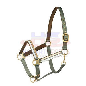Licou cheval rembourré en cuir souple de haute qualité, sangle réglable, équipement d'équitation - Product Image 1