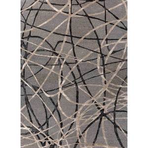 Acar Tra-14763 <b>Hand</b> <b>Tufted</b> Wool Viscose <b>Rug</b> Grey Black Abstract Pattern for Home Living Bedroom Hallway Rectangle Striped Design - Product Image 1
