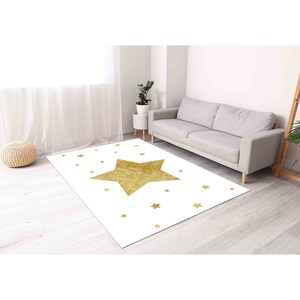 Starry <b>Chenille</b> <b>Rug</b>: White Nursery Decor, Soft Kids <b>Rug</b>,With Pile Soft <b>Rug</b> - Product Image 4