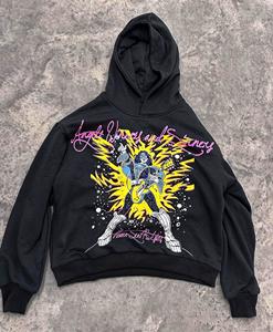 Sweat à capuche unisexe en coton de haute qualité avec mousse 3D pour broderie, design de logo personnalisé, épais et surdimensionné pour homme - Product Image 5